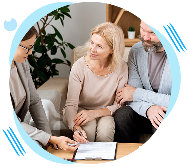 Banking professional reviewing customer account information