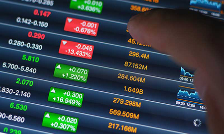 Business owners reviewing financial documents